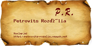 Petrovits Rozália névjegykártya