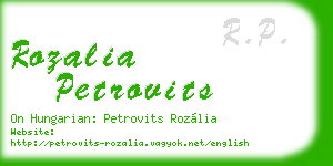 rozalia petrovits business card